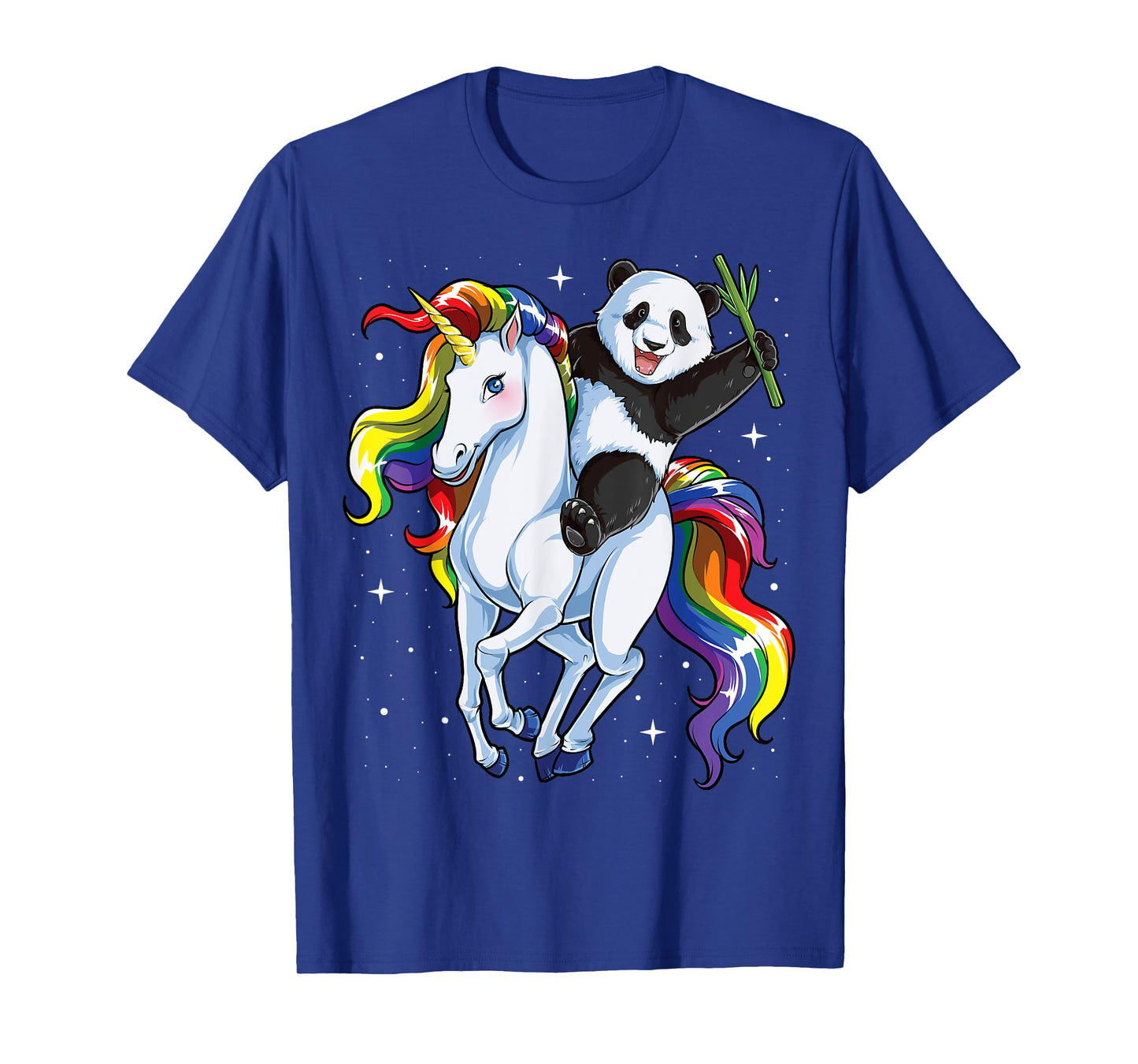 Panda Riding Unicorn Pandicorn Girls Kids Women Rainbow Gift T-Shirt