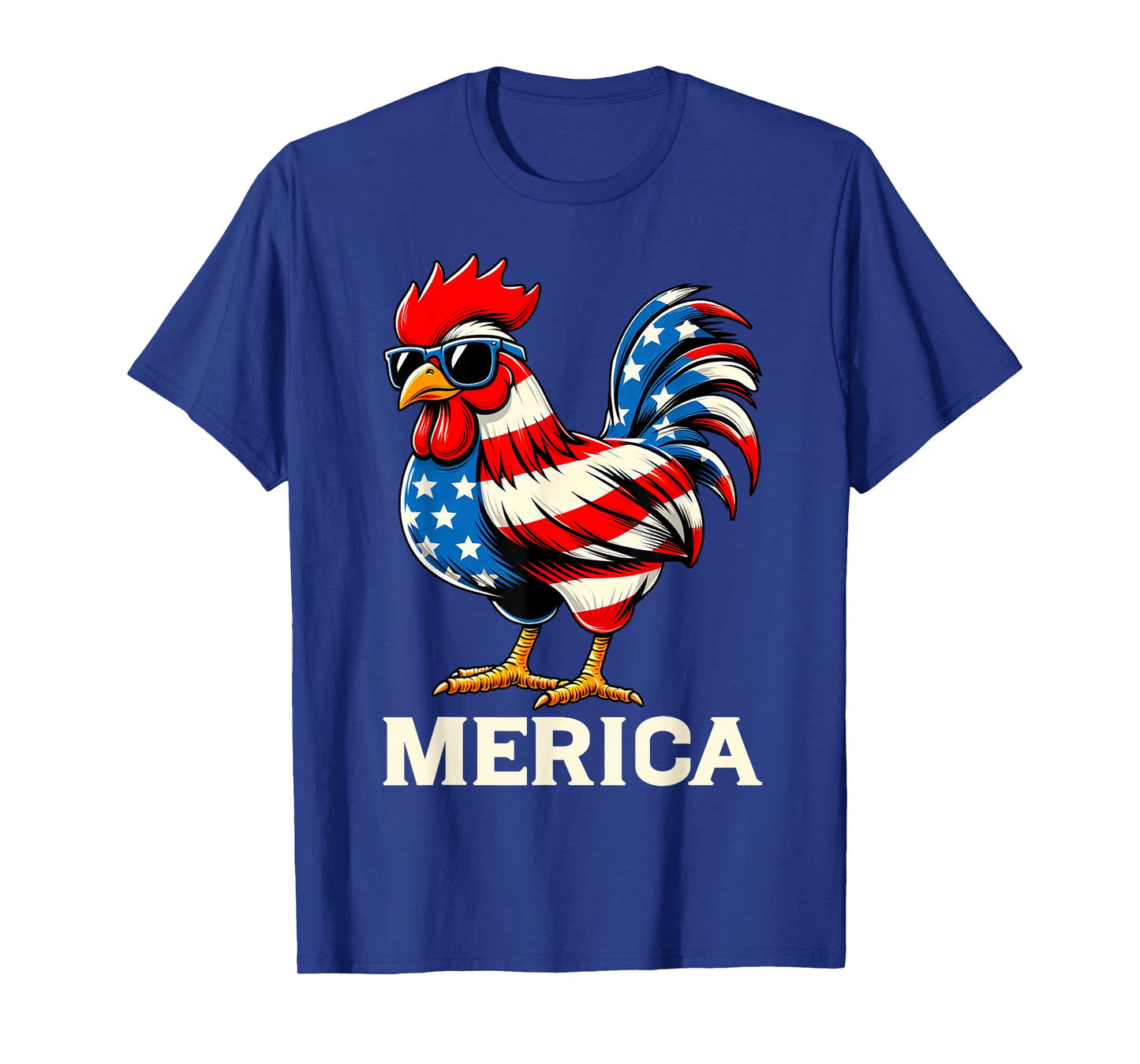 Merica Chicken USA American Flag Happy 4th of July Patriotic T-Shirt