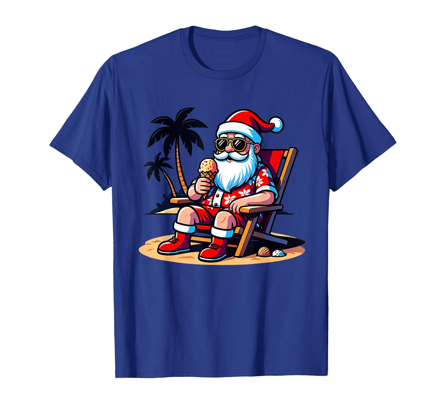 Tropical Summer Funny Hawaiian Santa Claus Christmas In July T-Shirt