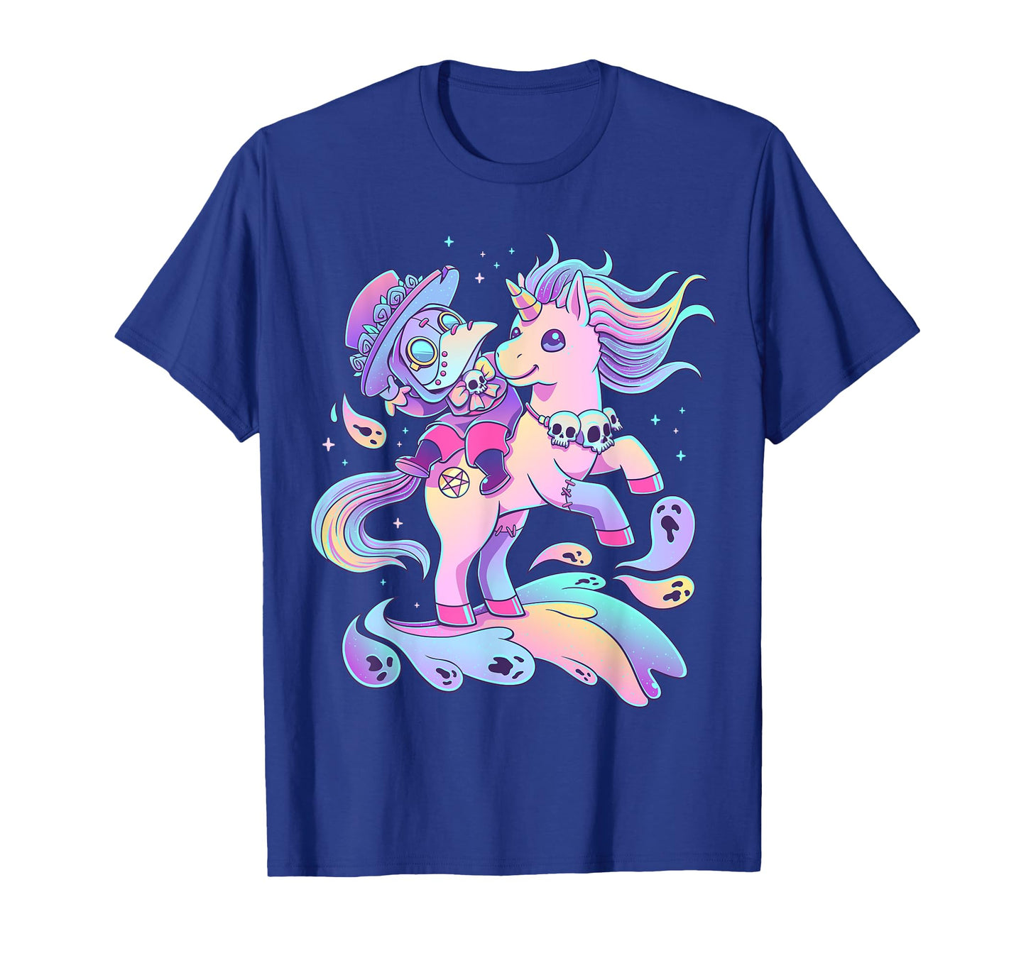 Pastel Goth Cute Creepy Plague Doctor Kawaii Unicorn Occult T-Shirt