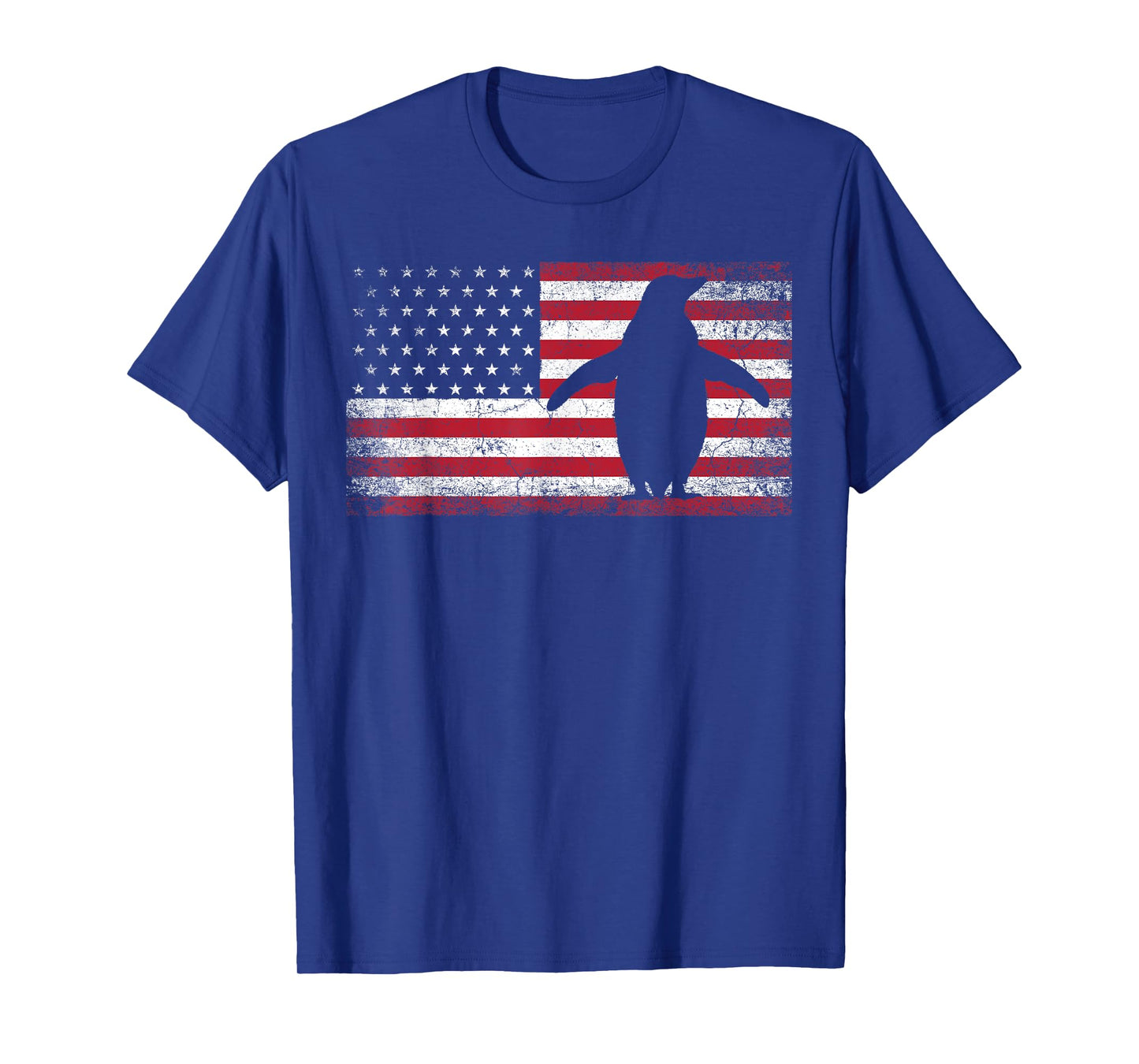 American Flag Penguin Bird 4th of July Retro Men Women USA T-Shirt