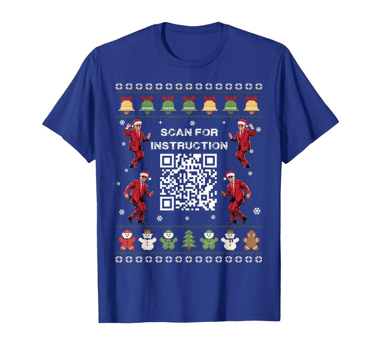 QR Trump Dance Code President Scan For Instruction Christmas T-Shirt