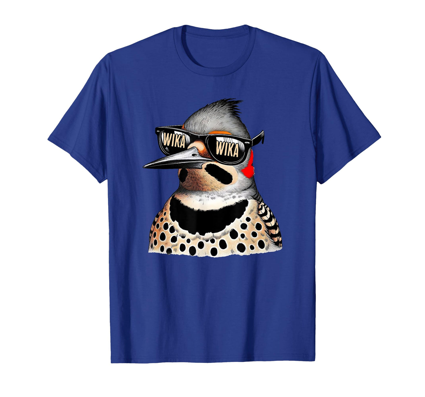 Antler & Oak Funny Northern Flicker WIka Wika for bird nerds T-Shirt, Small, Blue