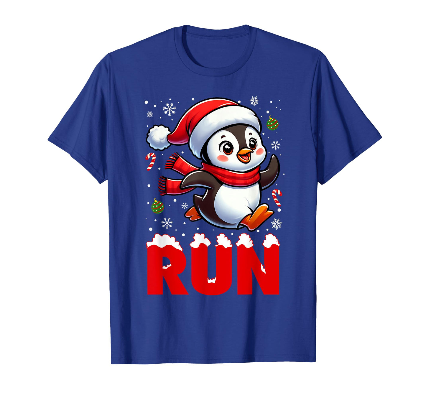 Penguin Running Cross Country Penguin Runner Christmas T-Shirt
