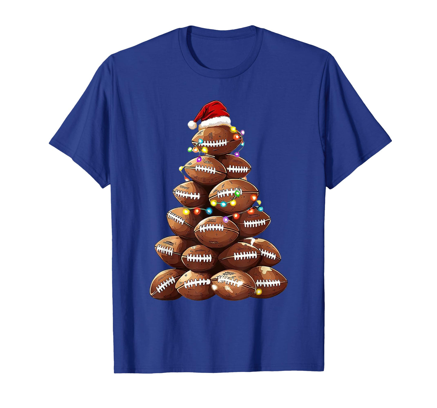 American Football Christmas Tree Xmas Pajamas Player T-Shirt