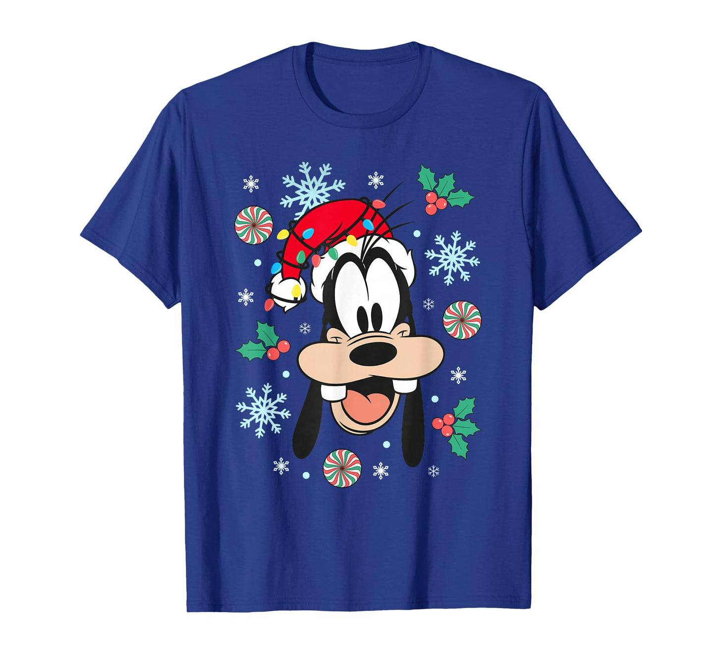 Disney Mickey And Friends Christmas Goofy Big Face Portrait T-Shirt