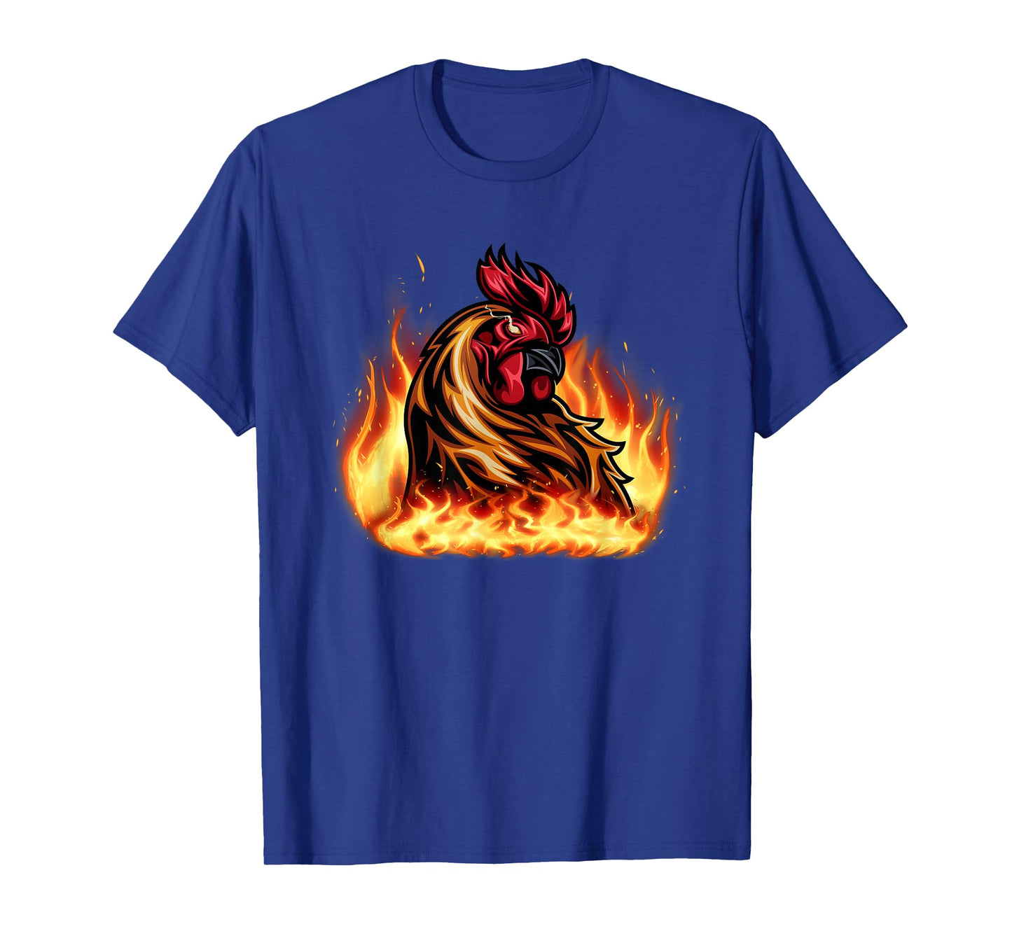 Fire Rooster Chicken Funny For Men Women T-Shirt