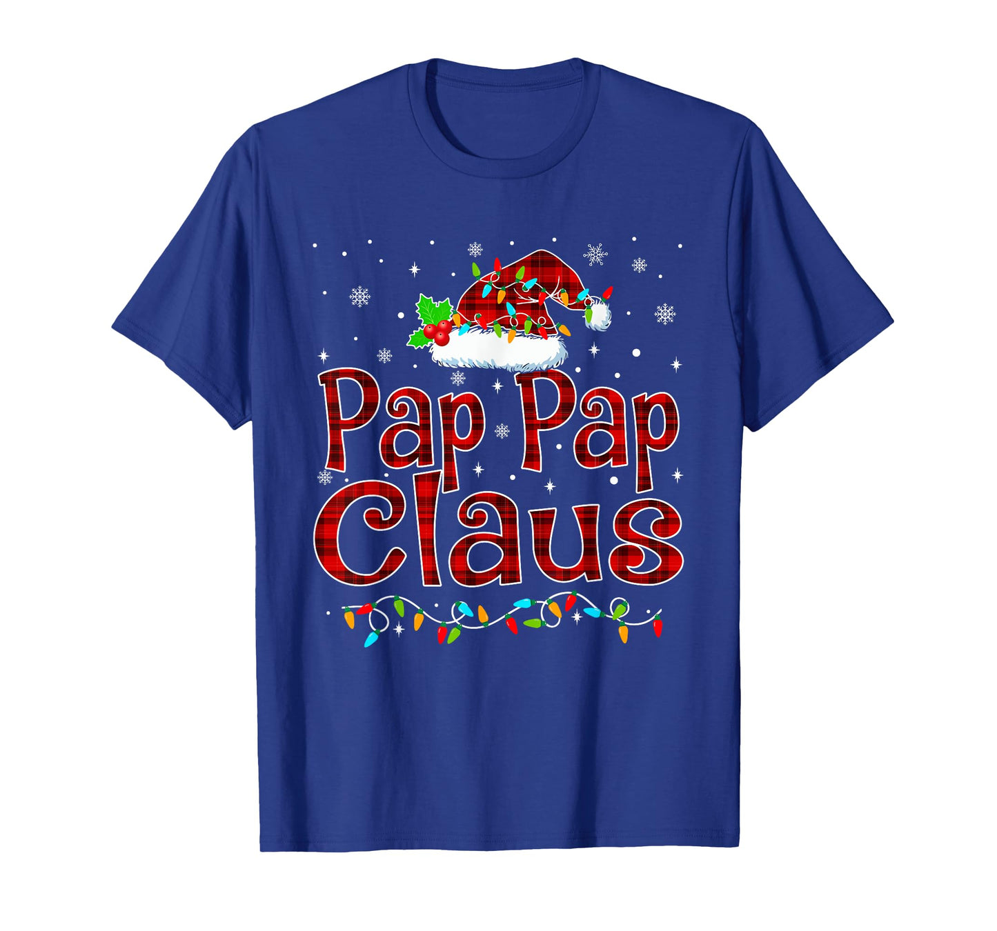 Pap Pap Claus Christmas Pajama Matching Family Xmas Lights T-Shirt