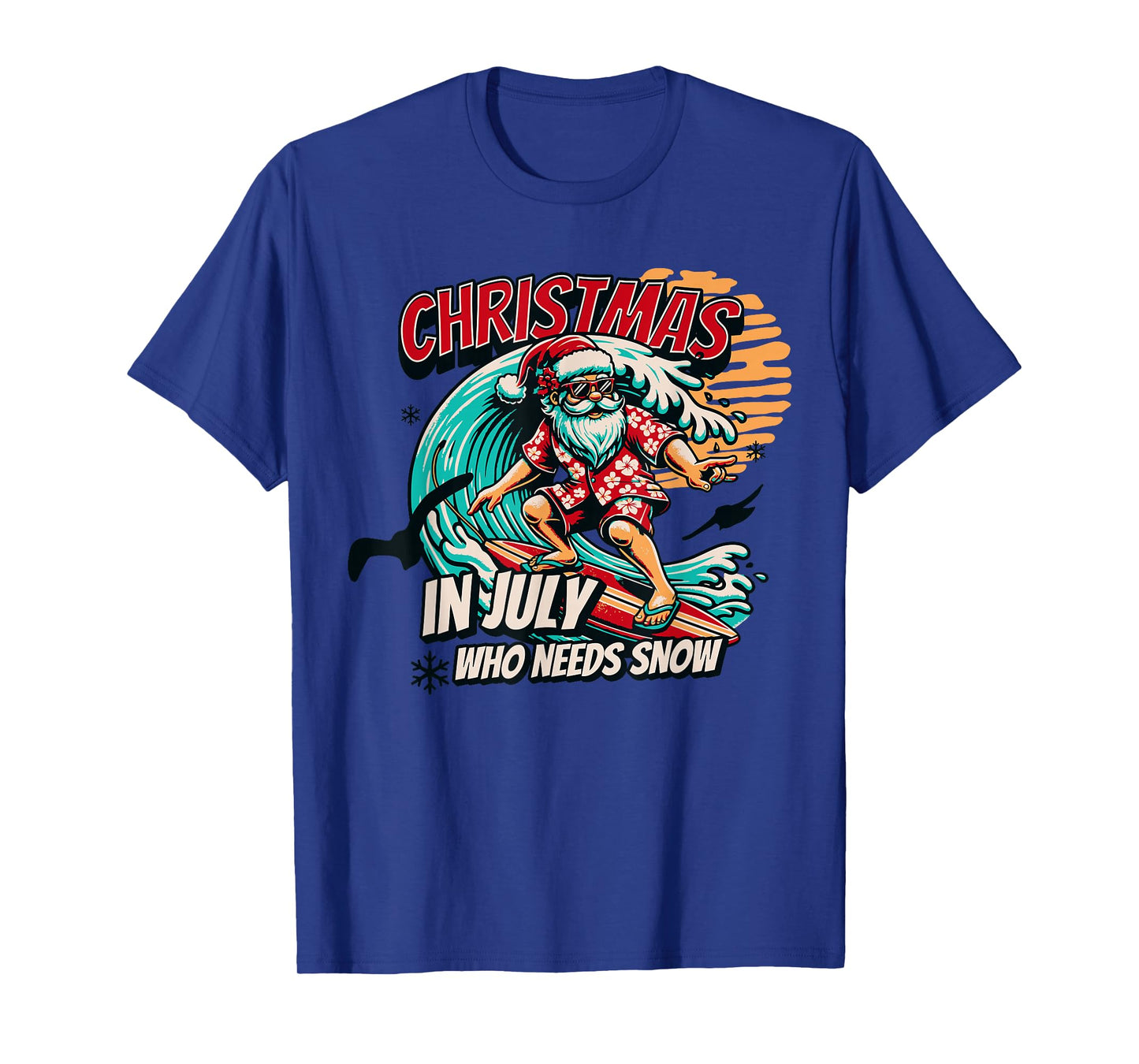 Christmas In July Santa Surfing Summer Beach Vacation outfit T-Shirt