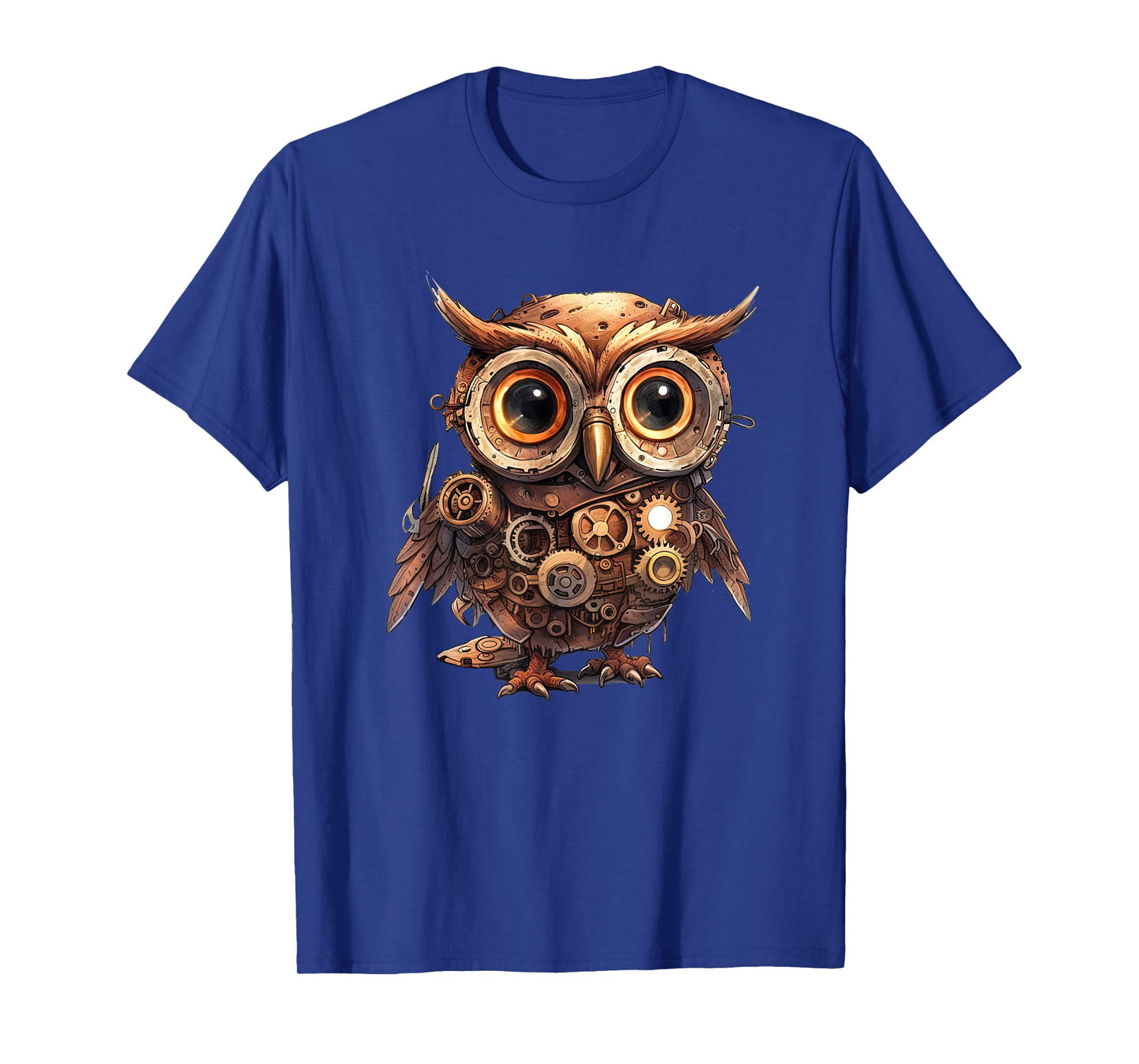 Owl in steampunk mechanical gear, vibrant Bird T-Shirt