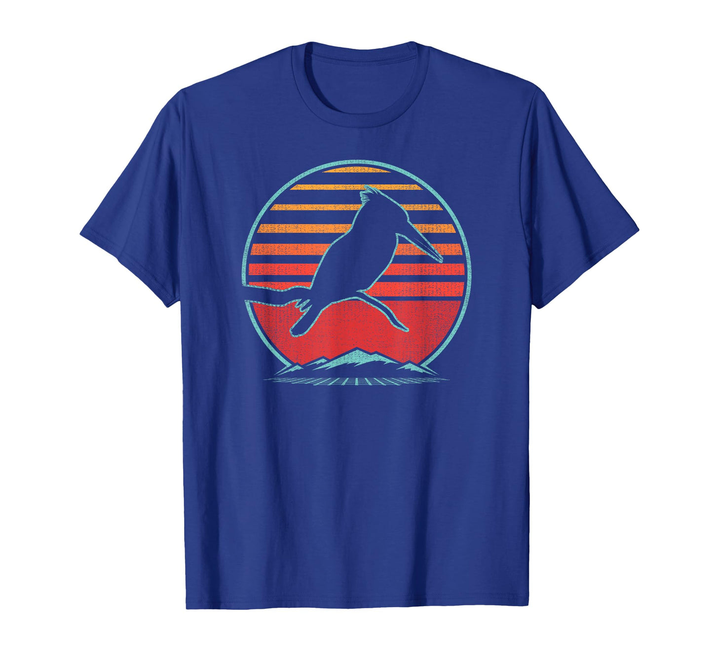 Kingfisher Bird Retro Vintage 80s Style Birding Gift T-Shirt