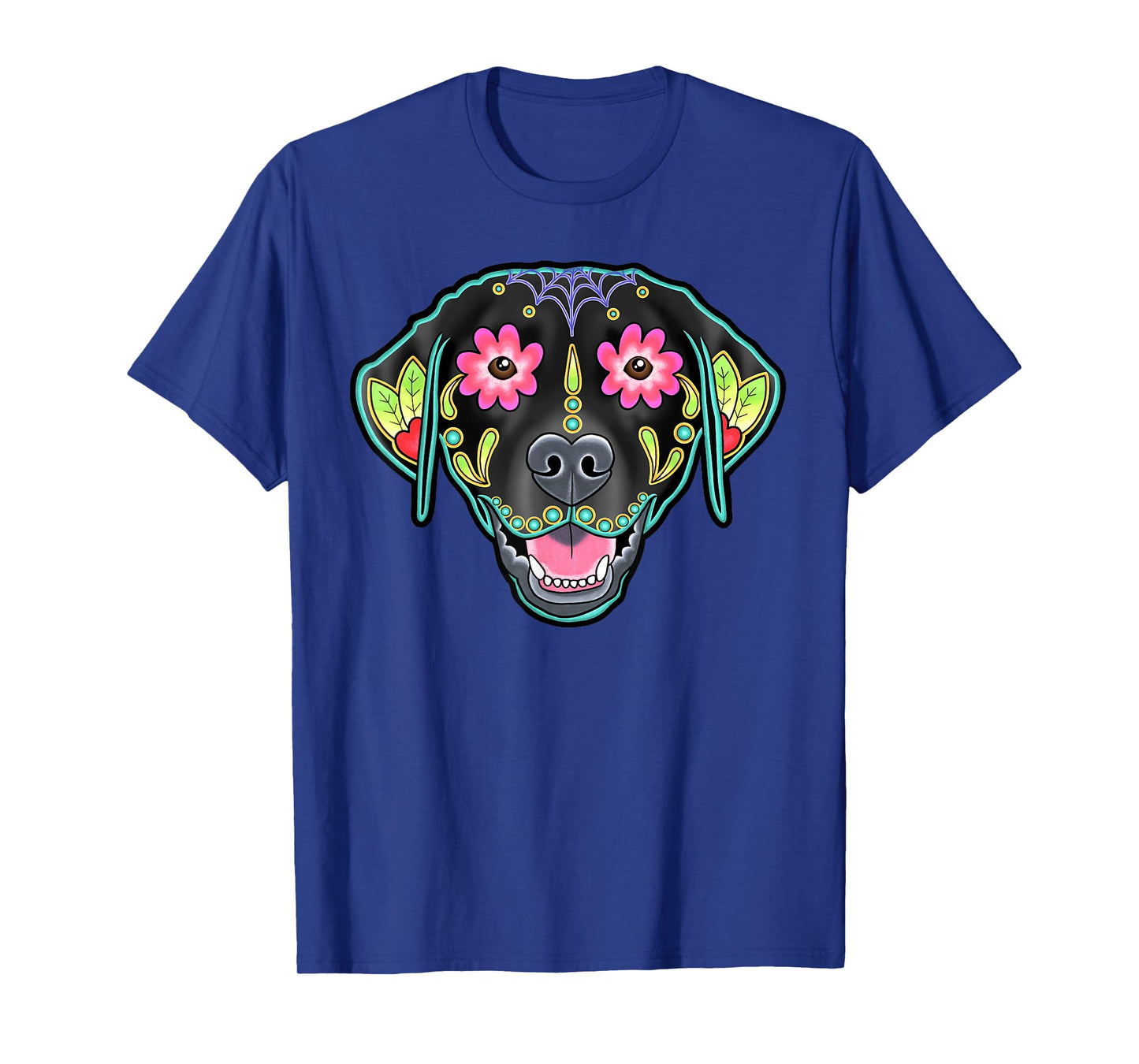 Black Labrador Retriever - Day of the Dead Sugar Skull Lab T-Shirt