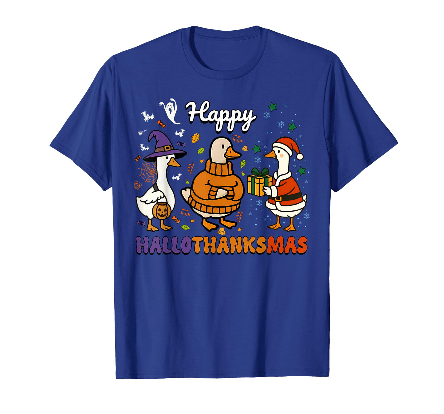 Halloween Thanksgiving Christmas Funny Goose Holiday Family T-Shirt