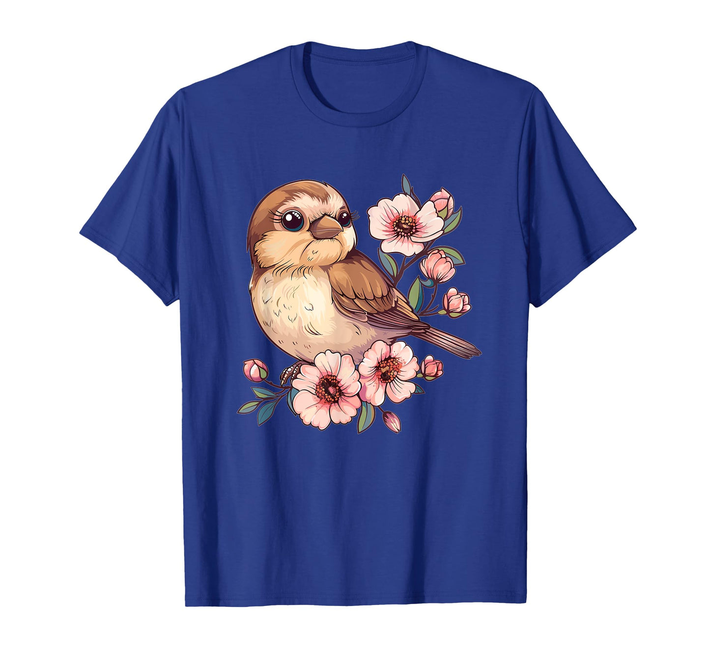 Cute Sparrow With Flowers I Sparrow T-Shirt