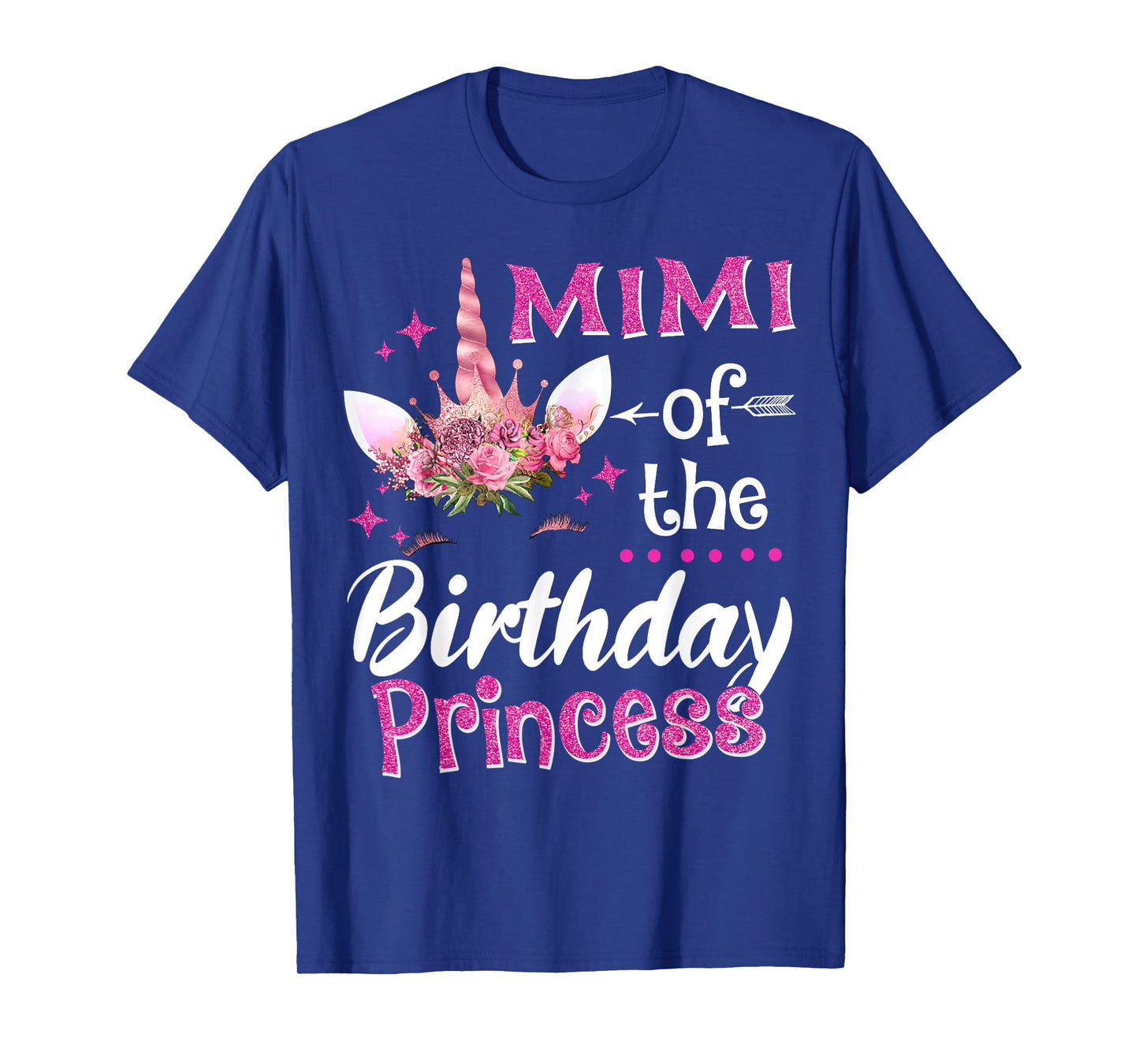 Mimi Of The Birthday Princess Unicorn Flower Grandma T-Shirt