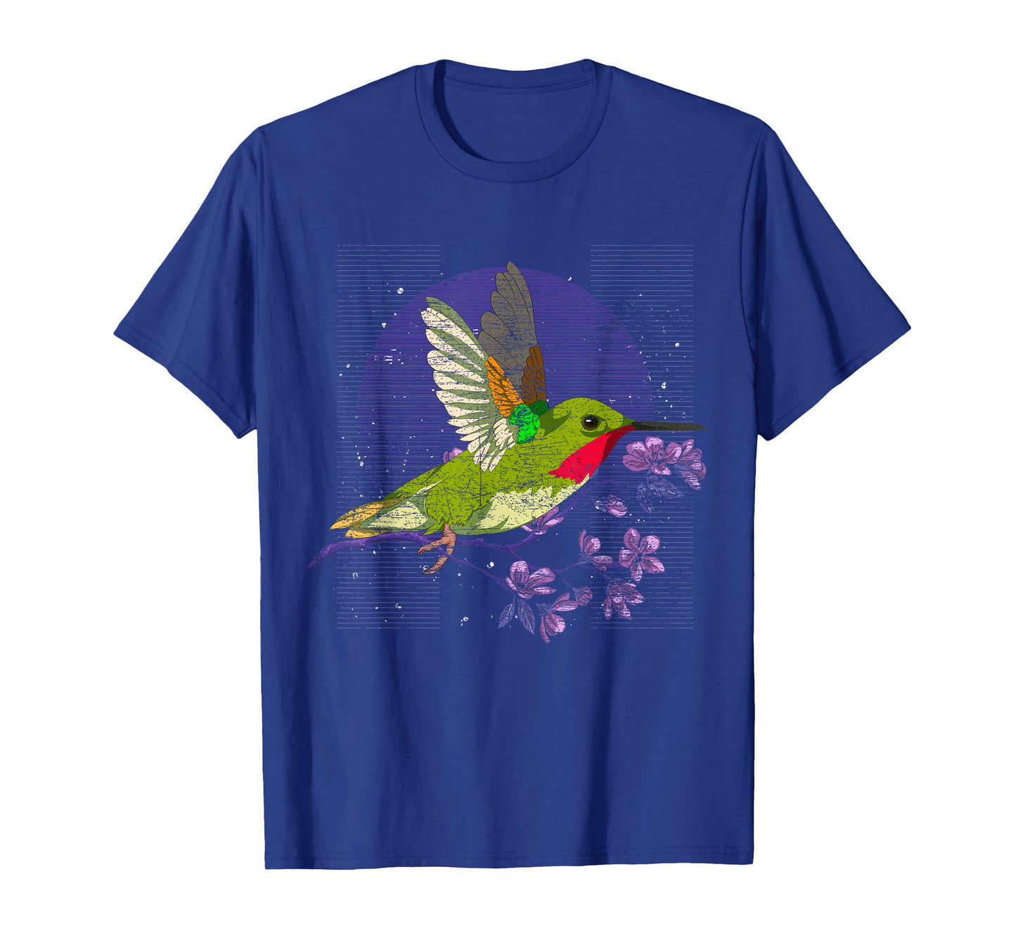 Floral Animal Bird Beautiful Flowers Vintage Hummingbird T-Shirt