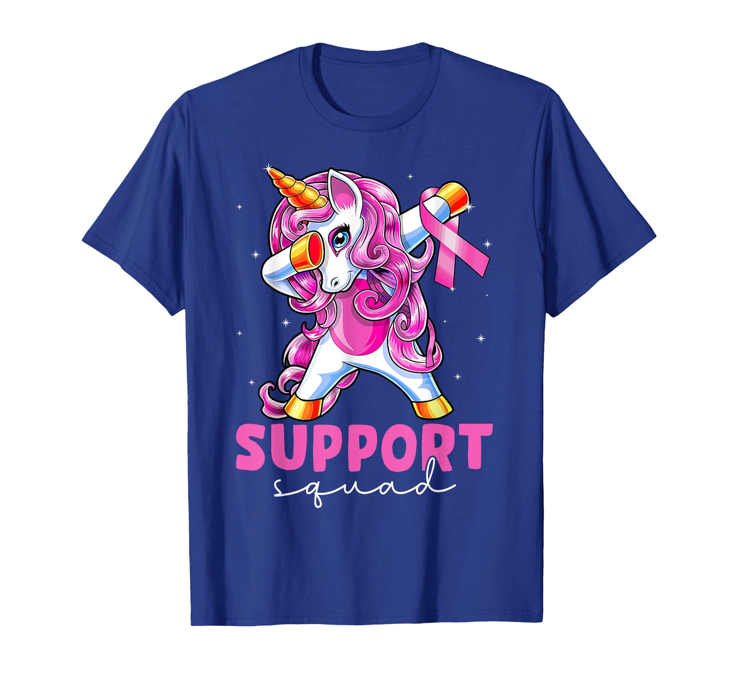 Support Squad Breast Cancer Awareness Pink Unicorn Kids T-Shirt