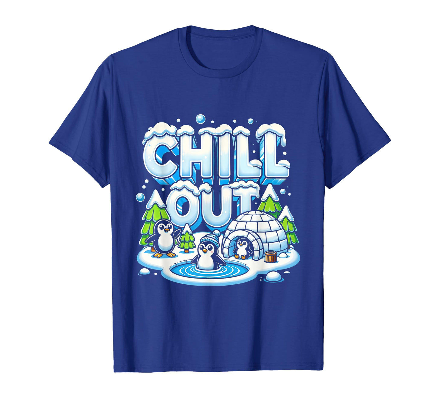 Antarctica Penguin Chill Out Shirt Cute Winter Penguin Igloo T-Shirt