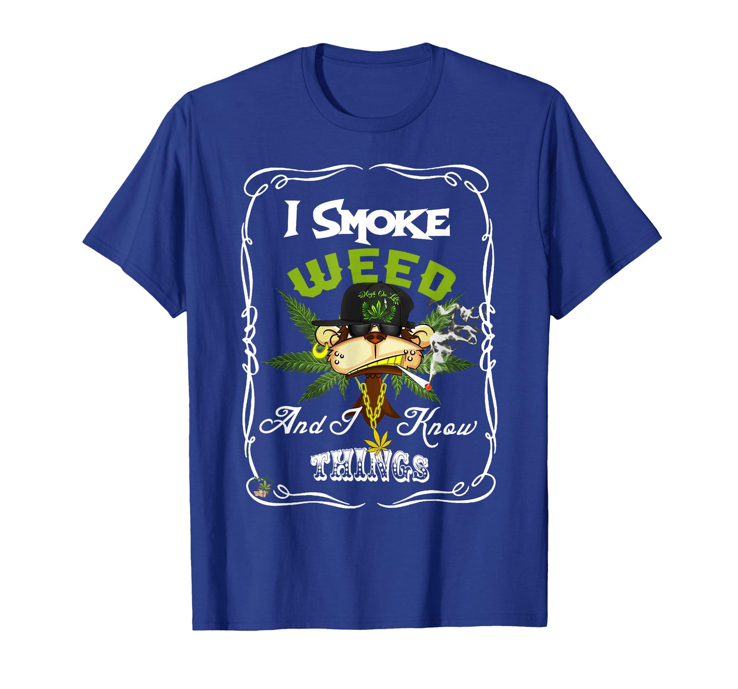 I Smoke Weed And I Know Things Funny Monkey Smoke Weed T-Shirt