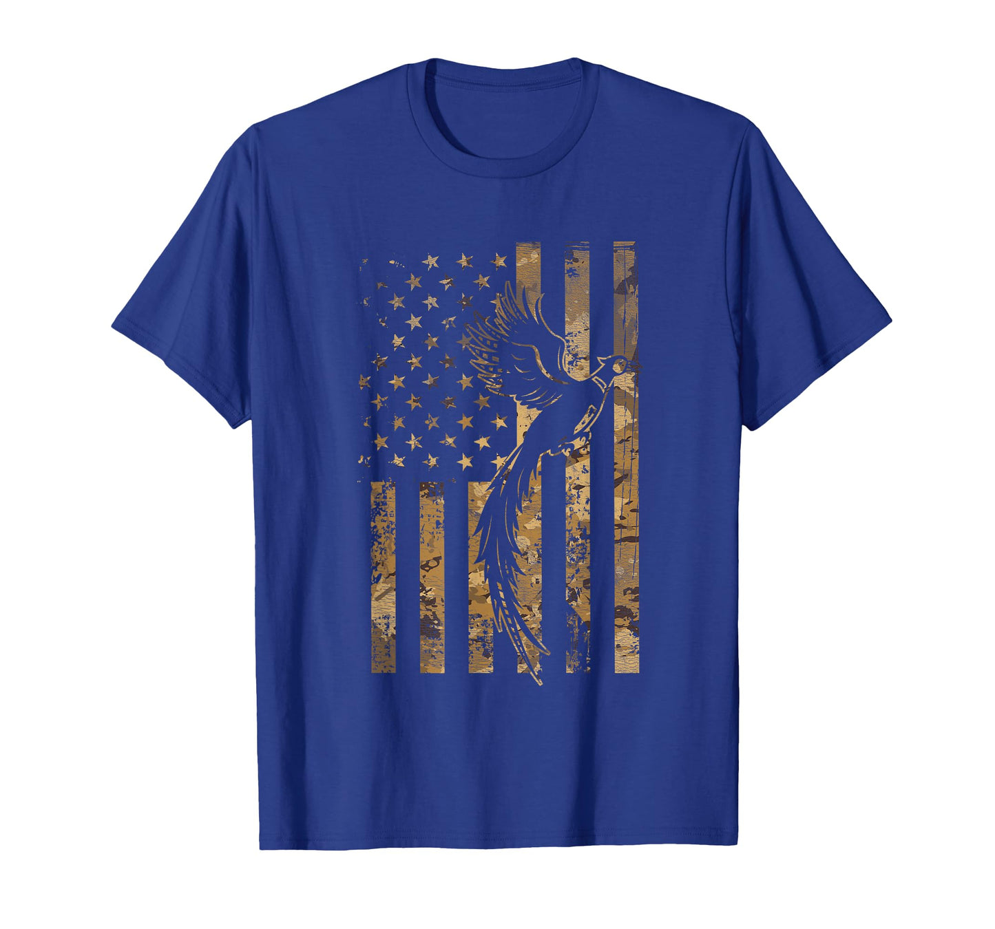 Pheasant Bird Hunter American Flag Camouflage Pheasant Hunt T-Shirt