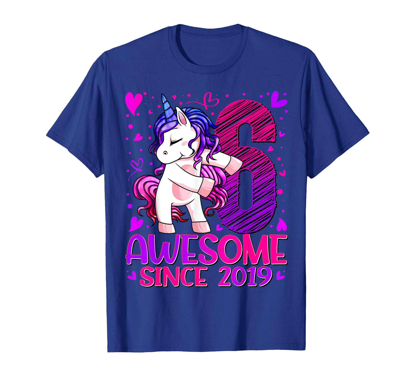 6 Year Old Unicorn Gifts For Girls 6th Birthday Girl Party T-Shirt
