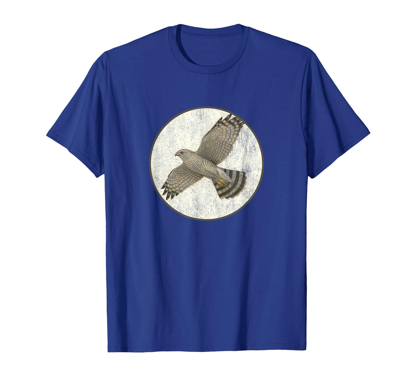 Colorful Retro Gray Hawk Bird Design T-Shirt
