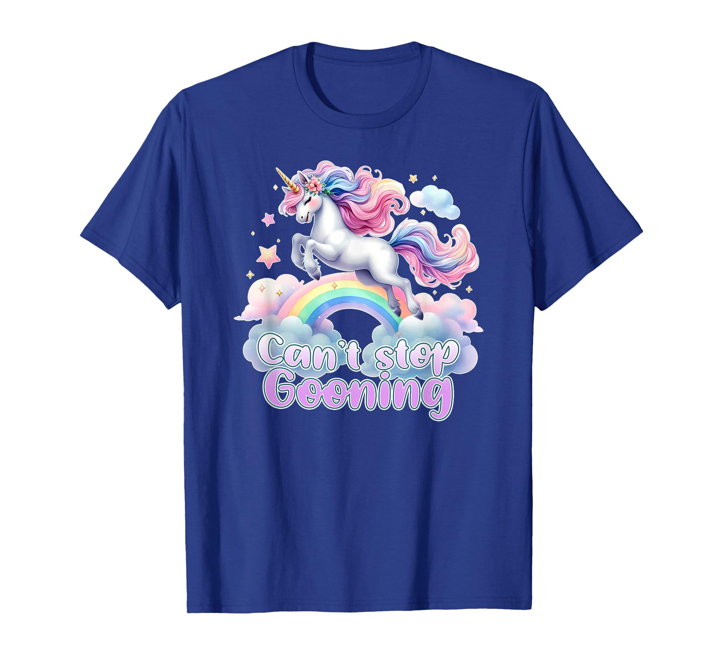 CANT STOP GOONING Funny Brainrot Meme 2025 Unicorn Cringe T-Shirt