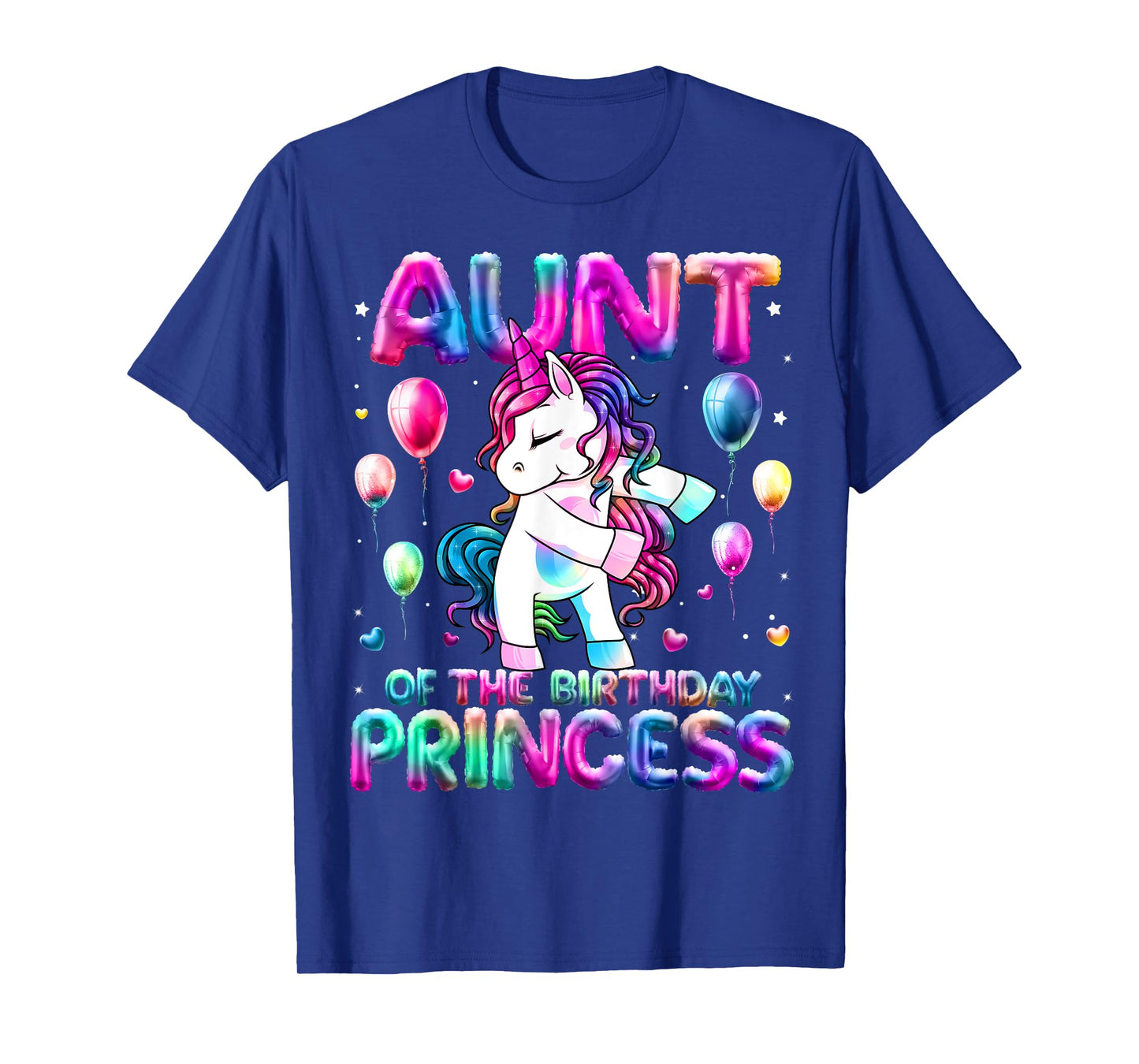 Auntie of the Birthday Princess Girl Flossing Unicorn Aunt T-Shirt