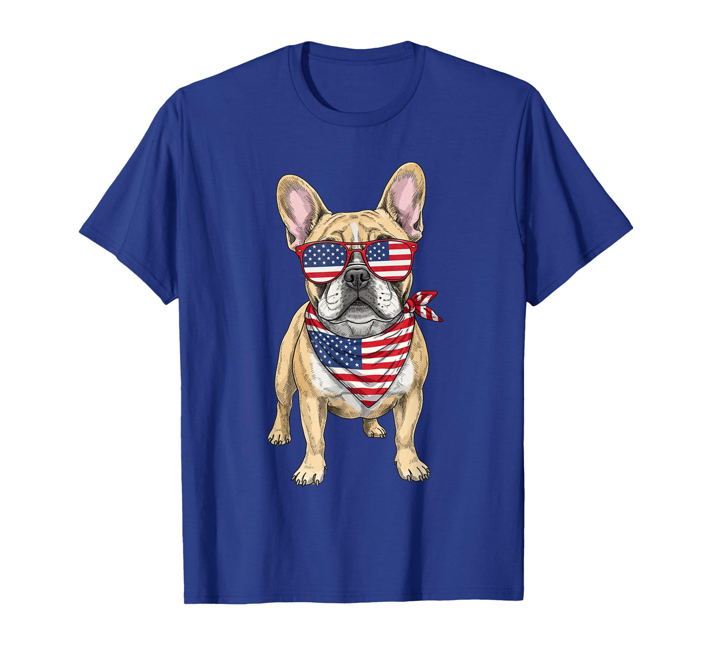 French Bulldog Frenchie USA US Flag 4th of July America Cute T-Shirt