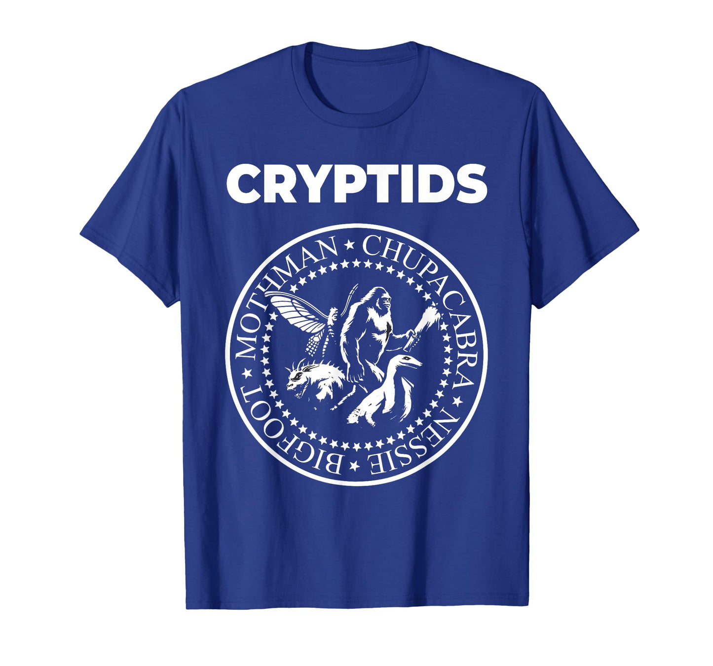 Cryptids Mothman Chupacabra Bigfoot Nessie Cryptozoology T-Shirt