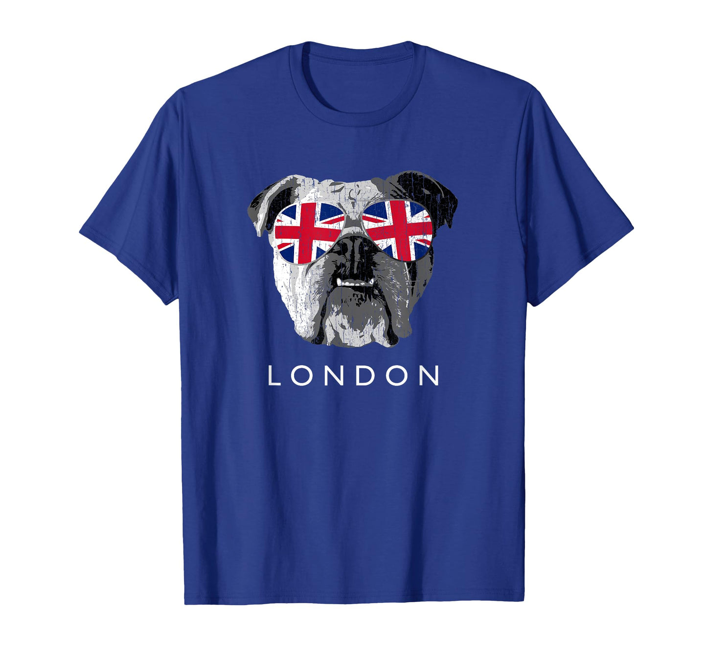 London UK English Bulldog Sunglasses Flag Souvenir T-Shirt