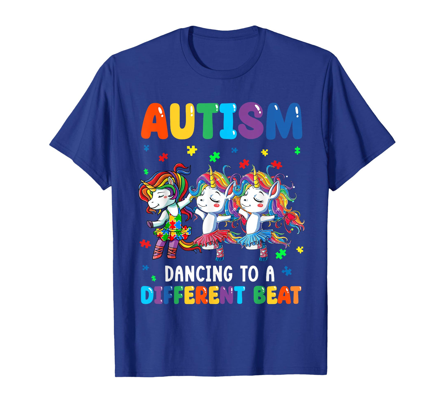 Autism Unicorn Dancing To A Different Beat Autism Awareness T-Shirt