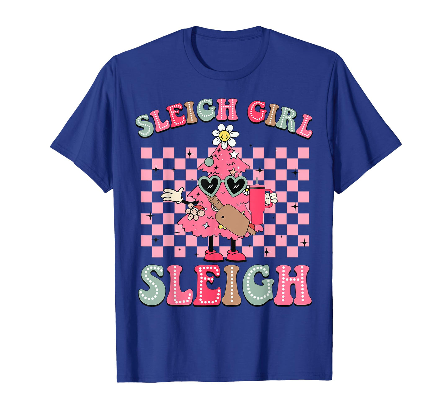 Sleigh Girl Sleigh Pink Christmas Tree Cake Belt Bag Xmas T-Shirt
