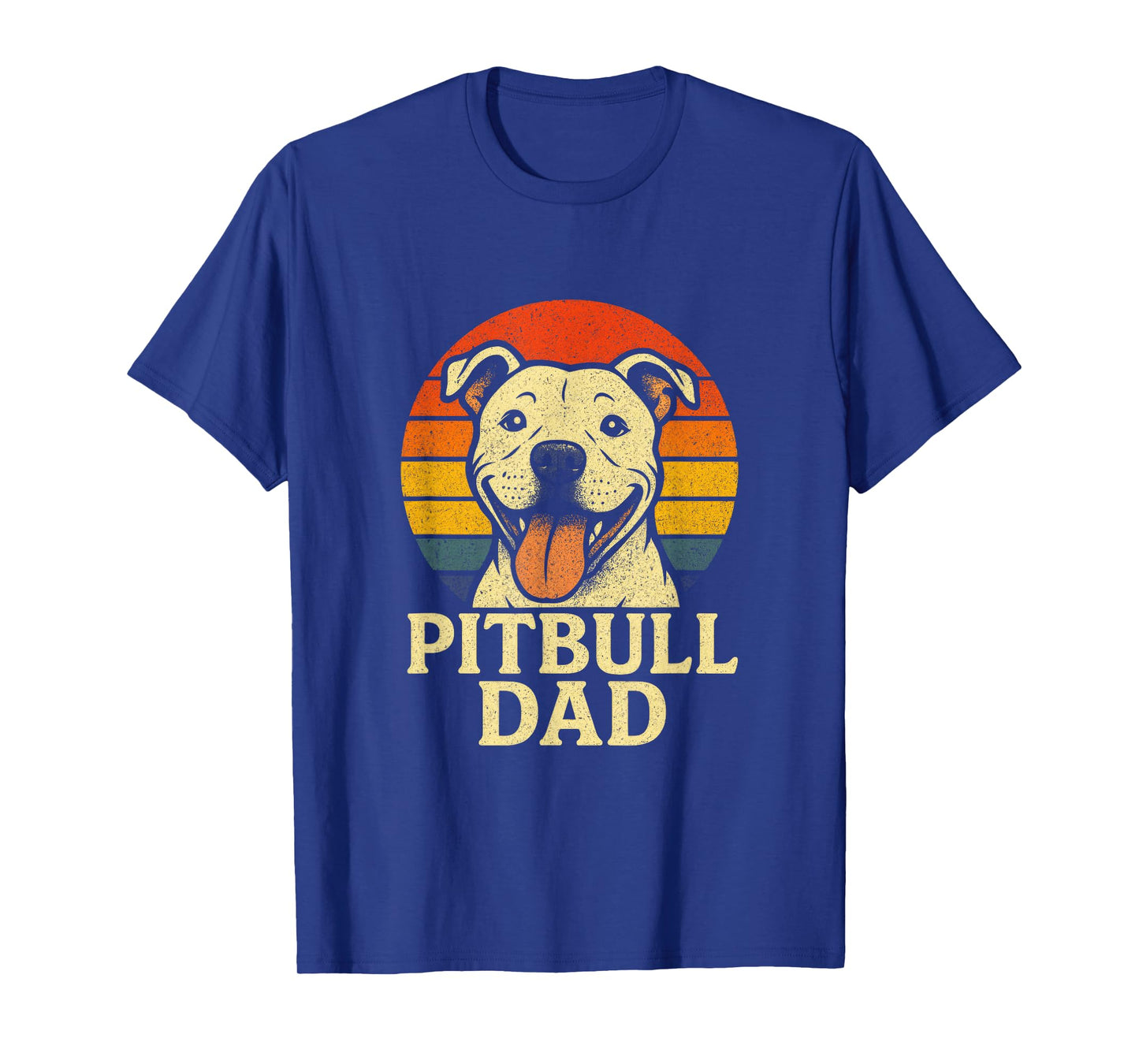 Pitbull DAD - Vintage Smiling Pitbull Lover T-Shirt