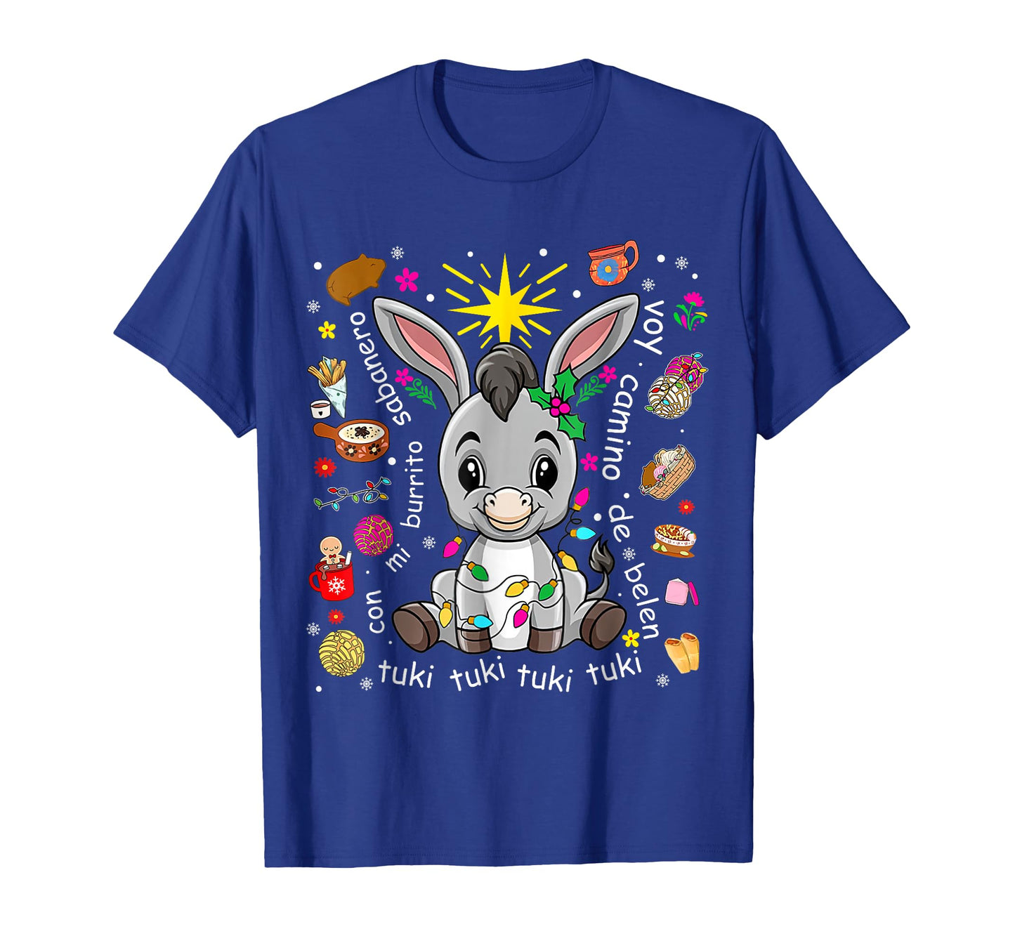Mi Burrito Sabanero Mexican Christmas Donkey Spanish Xmas T-Shirt