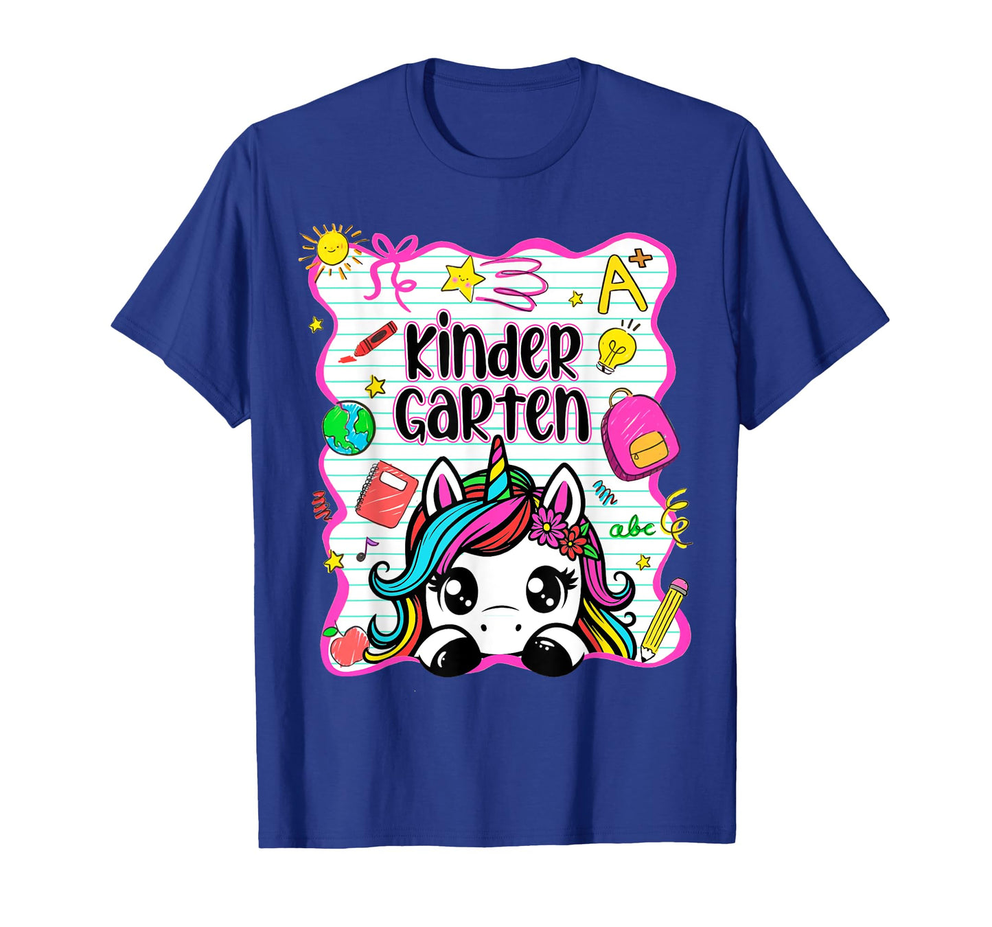 Kindergarten Unicorn Back to School First Day Toddler Girl T-Shirt