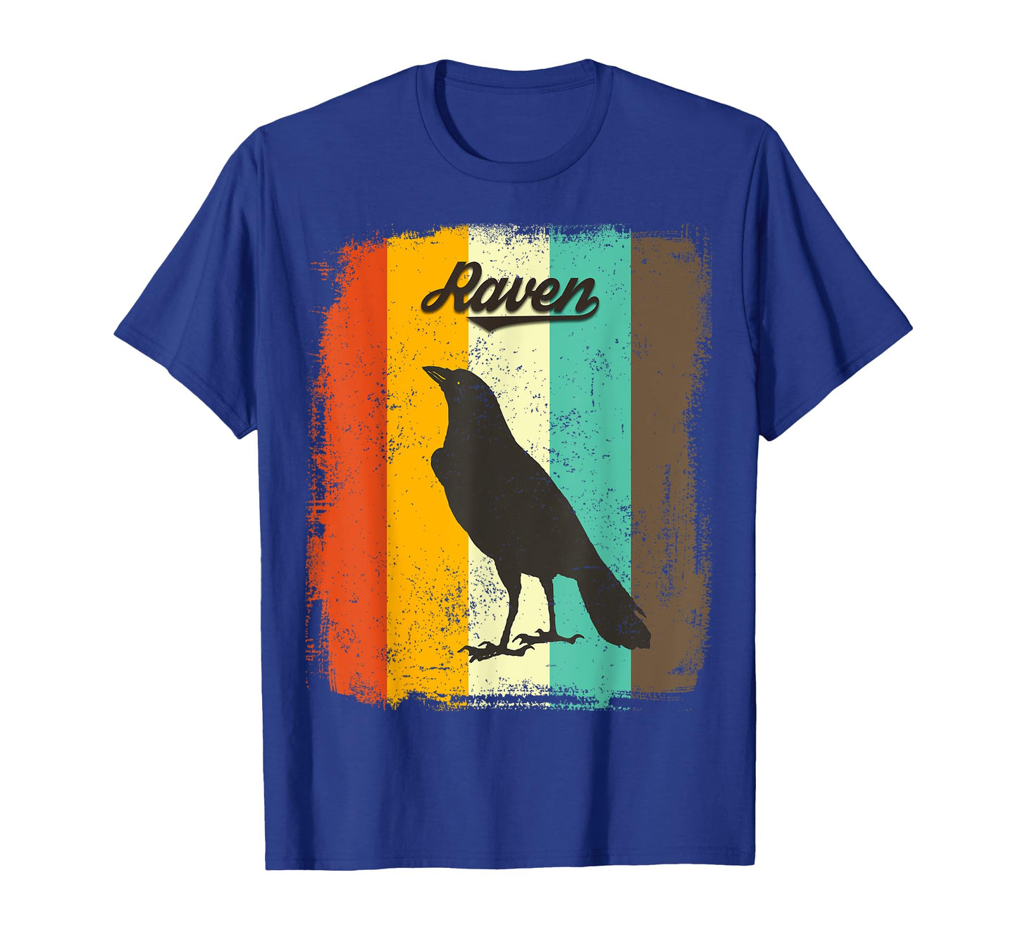 Raven Retro 70s Vintage Bird Lover Art T-Shirt
