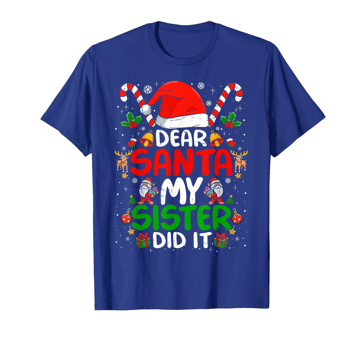 Dear Santa My Sister Did It Funny Christmas Boys Girls Kids T-Shirt