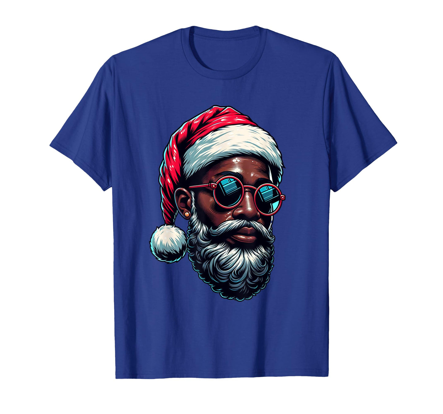 African American Christmas Pajama Xmas Afro Santa Claus PJ T-Shirt