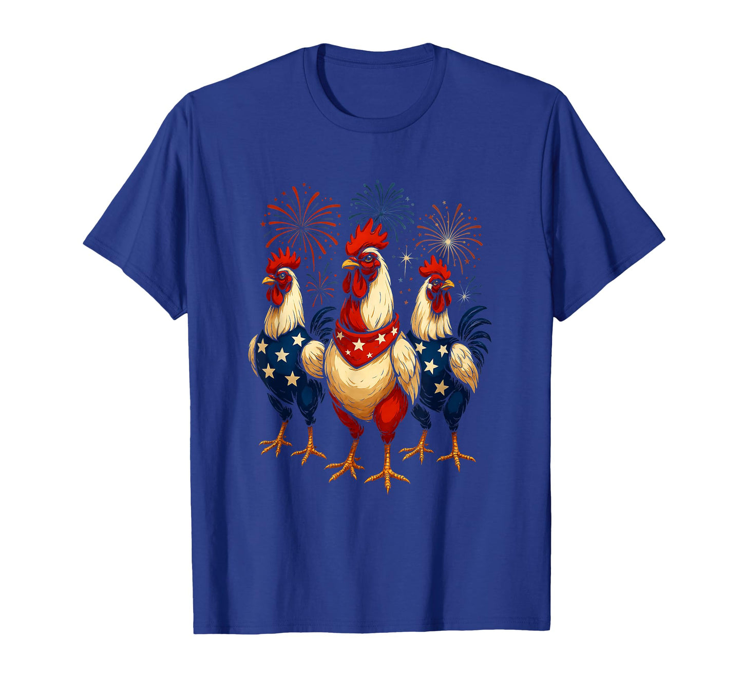Funny Patriotic Chickens USA Flag 4th of July Chicken Lover T-Shirt