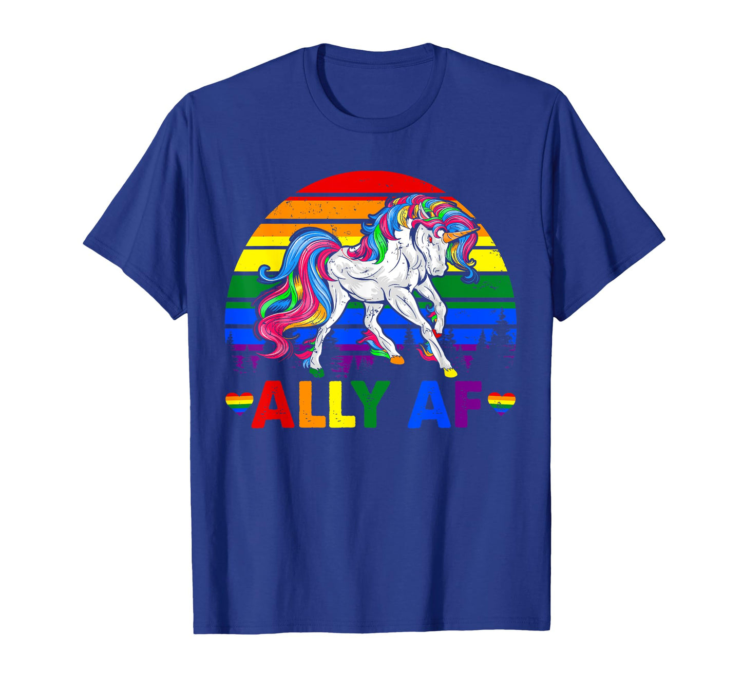 Ally AF Pride LGBT Flag Unicorn Lover Matching Lesbian Gay T-Shirt