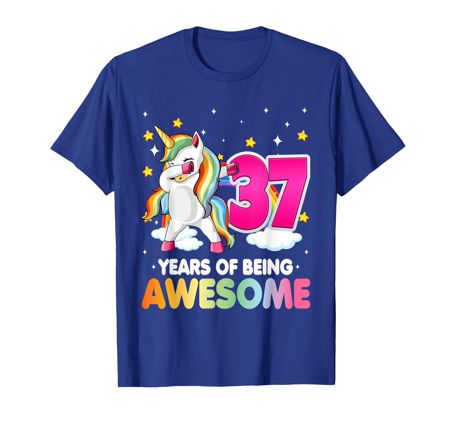 37th Birthday Dabbing Unicorn Party Gift | 37 Years Old T-Shirt