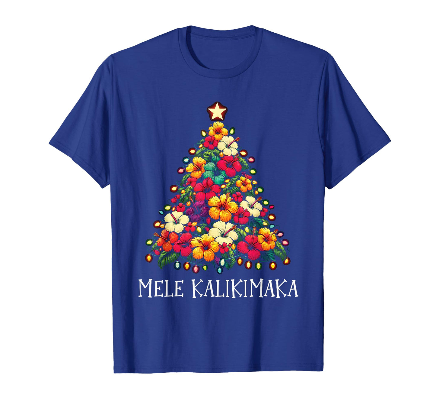 Mele Kalikimaka Hawaiian Christmas Tree Hawaii Tropical Xmas T-Shirt