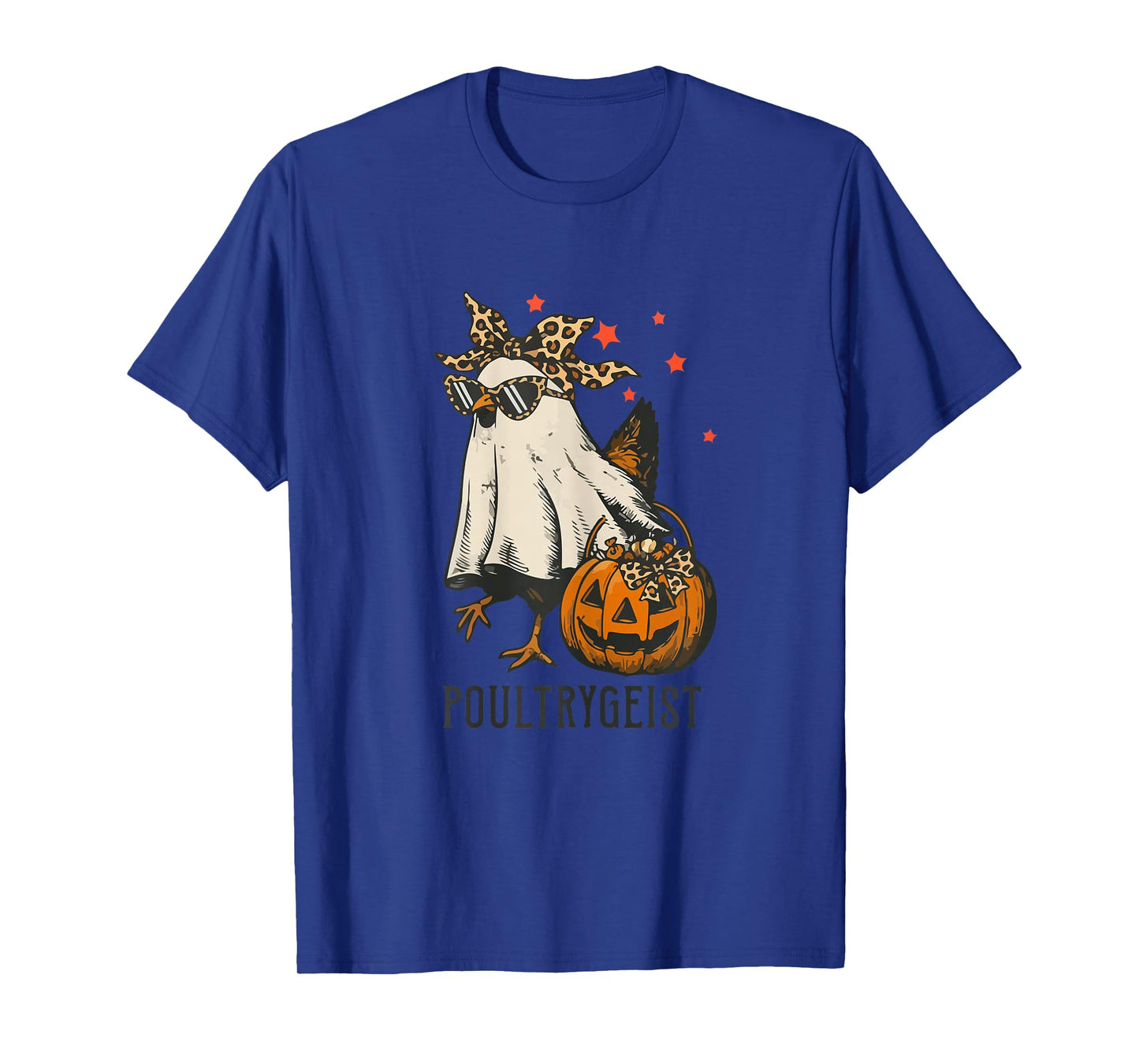 Poultrygeist Chicken Ghost Leopard Coquette Bow Halloween T-Shirt