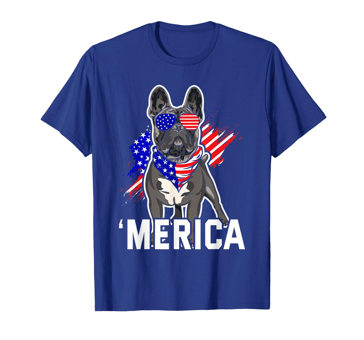 Merica French Bulldog American Flag 4th of July Frenchie T-Shirt