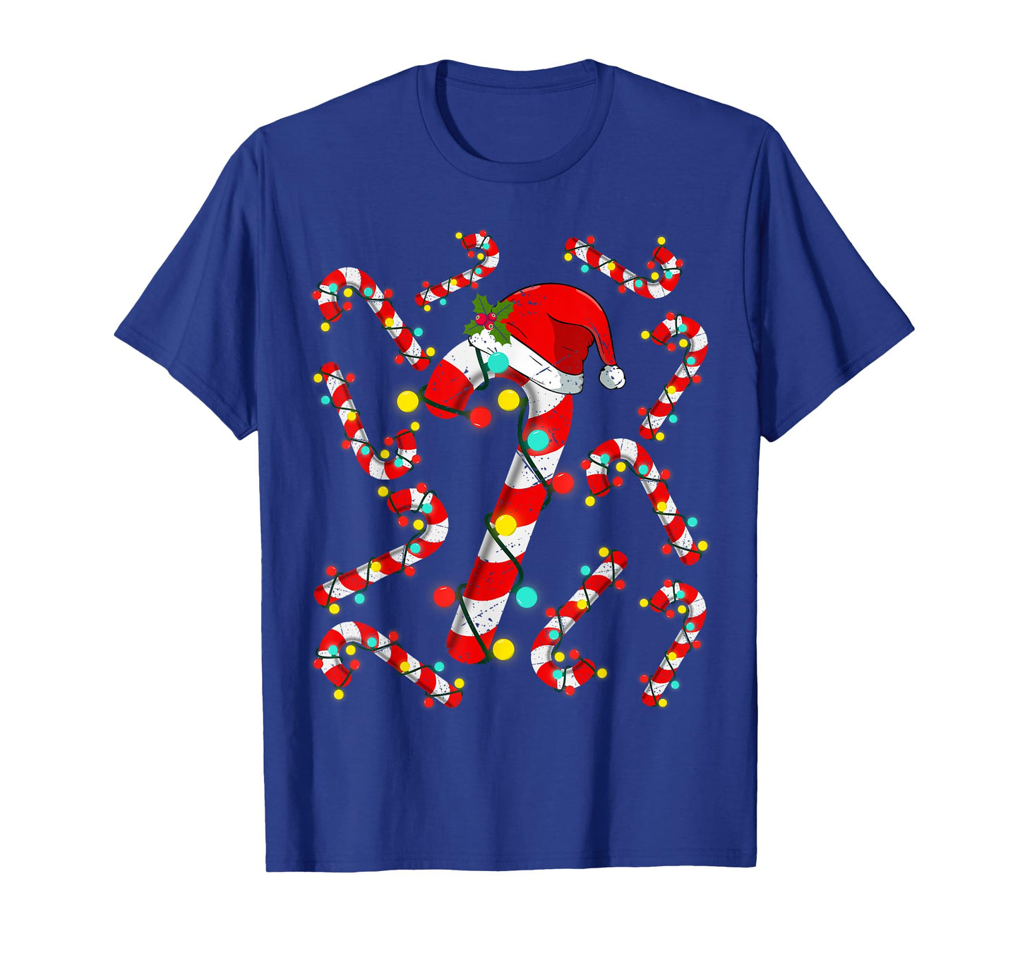 Christmas Candy Cane Santa Xmas Kids Toddler Youth Women Men T-Shirt
