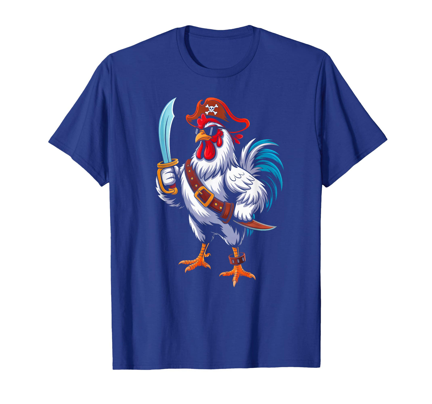 Chicken Halloween Costume Men Women Farmer Chicken Pirate T-Shirt