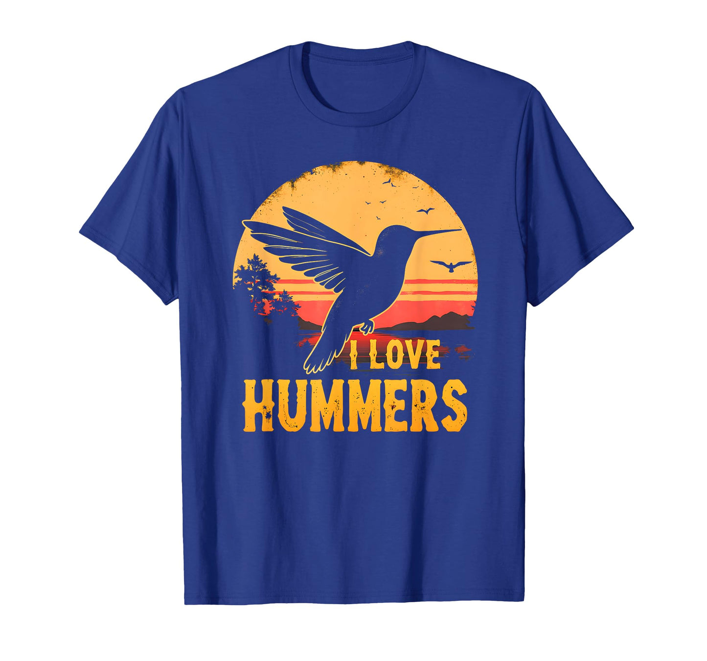 I Love Hummers Bird Colibri Vintage Sunset Hummers Kids T-Shirt