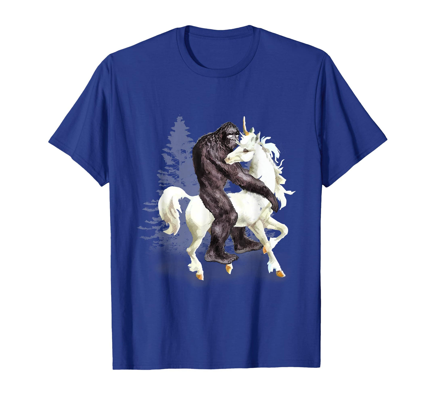 Bigfoot Sasquatch Riding Unicorn Funny Cute Gift T-Shirt