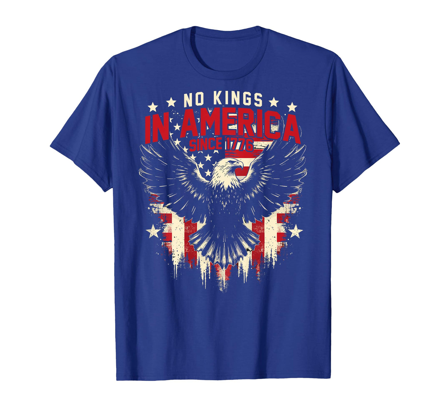 (ON BACK) No Kings In America Since 1776 USA Flag Vintage T-Shirt